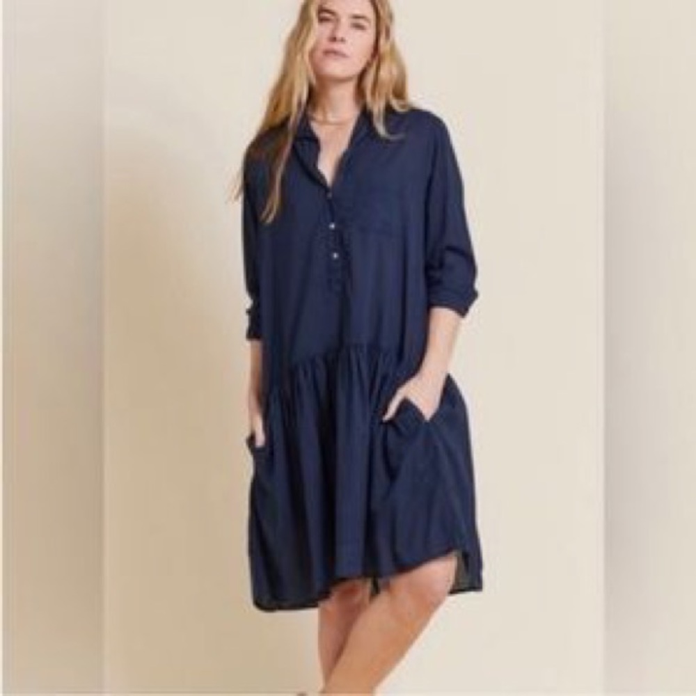 Grayson Changemaker Dress in Navy Tissue Cotton, sz 1/XS